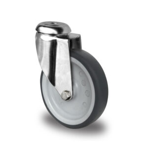 Rückenlochlenkrolle ø 100 mm Serie P2T2 Gleitlager Edelstahl