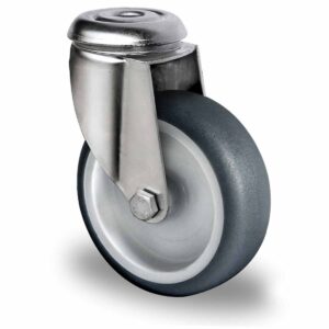 Rückenlochlenkrolle ø 75 mm Serie P2T2 Gleitlager Edelstahl