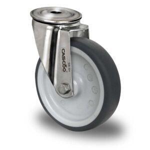 Rückenlochlenkrolle ø 80 mm Serie P2W2 Gleitlager Edelstahl