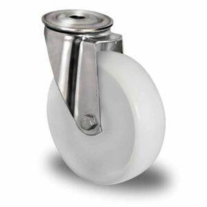 Rückenlochlenkrolle ø 125 mm Serie N0N0 Gleitlager Edelstahl