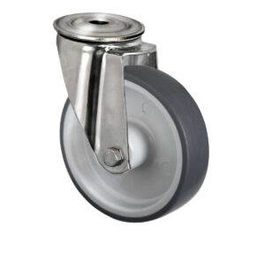 Rückenlochlenkrolle ø 200 mm Serie P2W2 Gleitlager Edelstahl