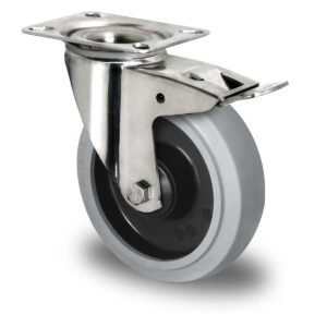 Lenkrolle mit Totalfeststeller ø 100 mm Serie R4E2 Kugellager Edelstahl